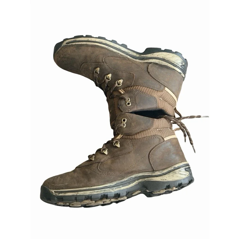 Timberland Boys 66961 Brown Leather Hiking Boots Waterproof Lace Up Size 6.5